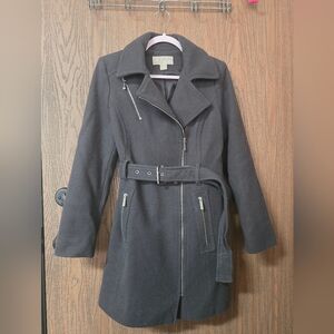Michael Kors Charcoal Gray Belted Trench Coat
